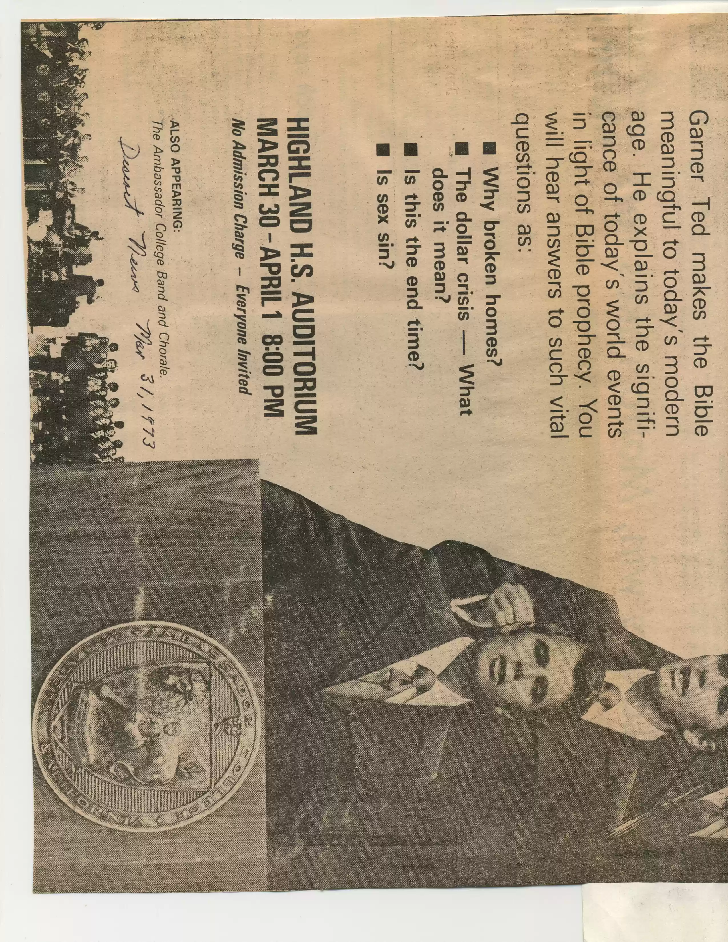 2. Deseret News, Salt Lake City. 3-31-73